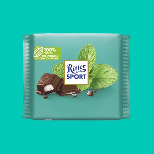Ritter Sport Bunte Vielfalt Pfefferminz Tafel Halbbitter 12x100g