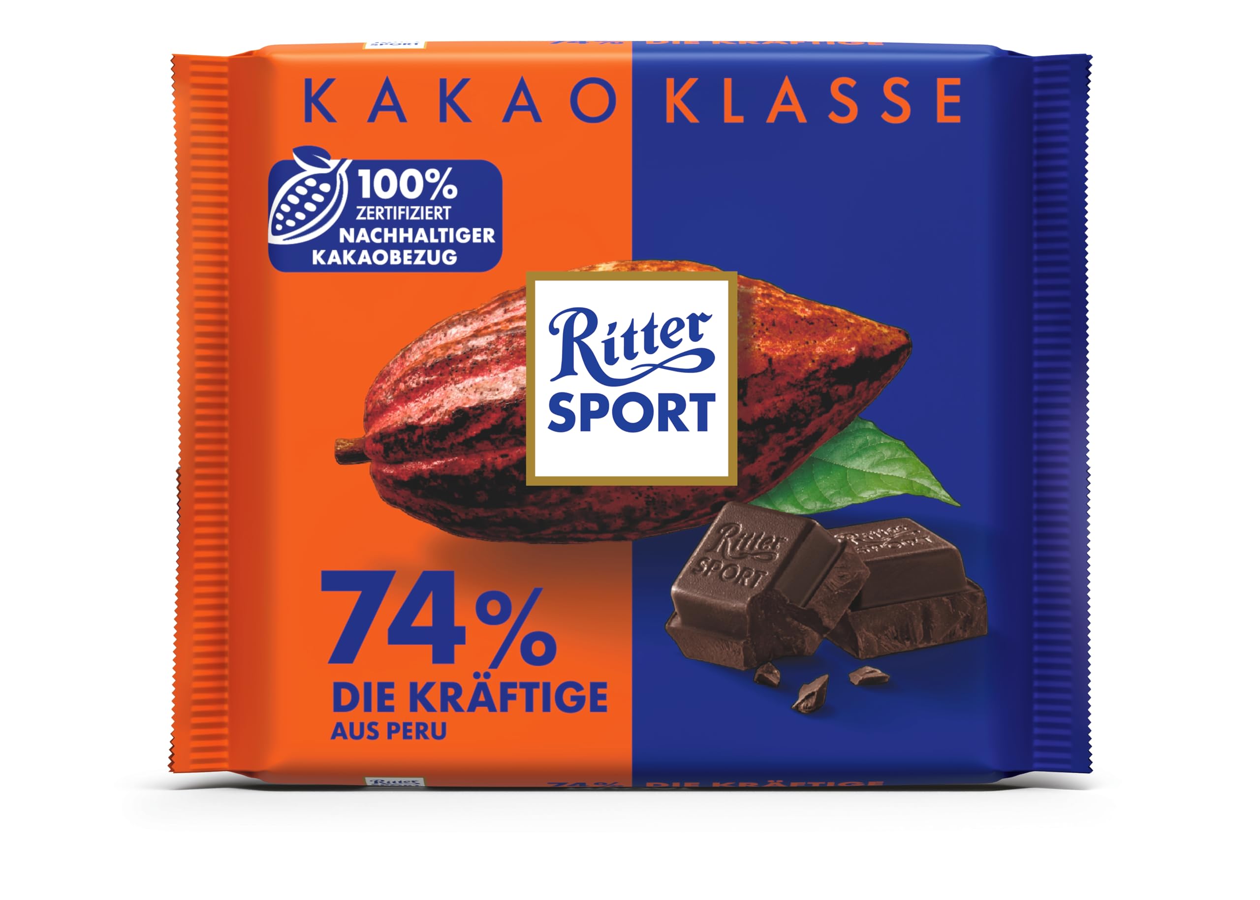 Ritter Sport Peru 74% Zartbitterschokolade 100g Kräftige