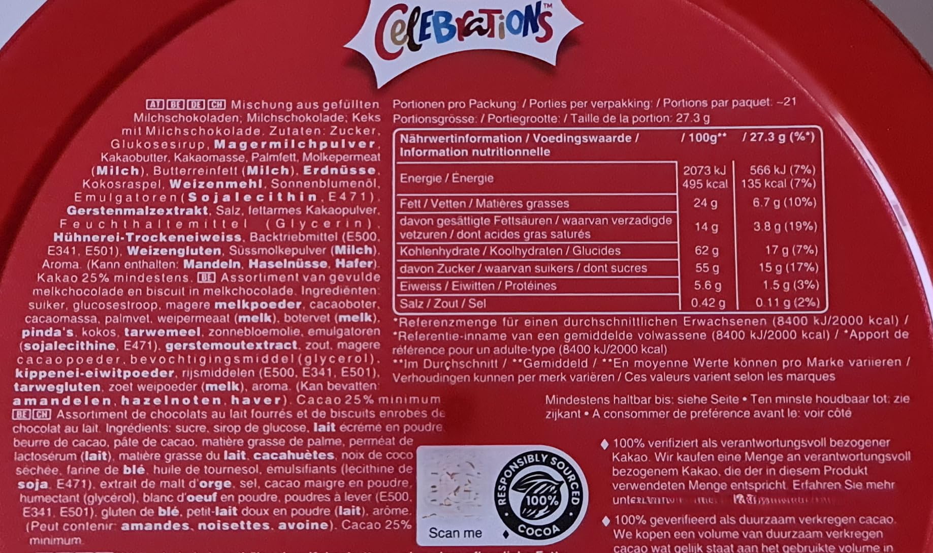 Celebrations Chocolate Bulk Box Schokoriegel 600g Minis Mix
