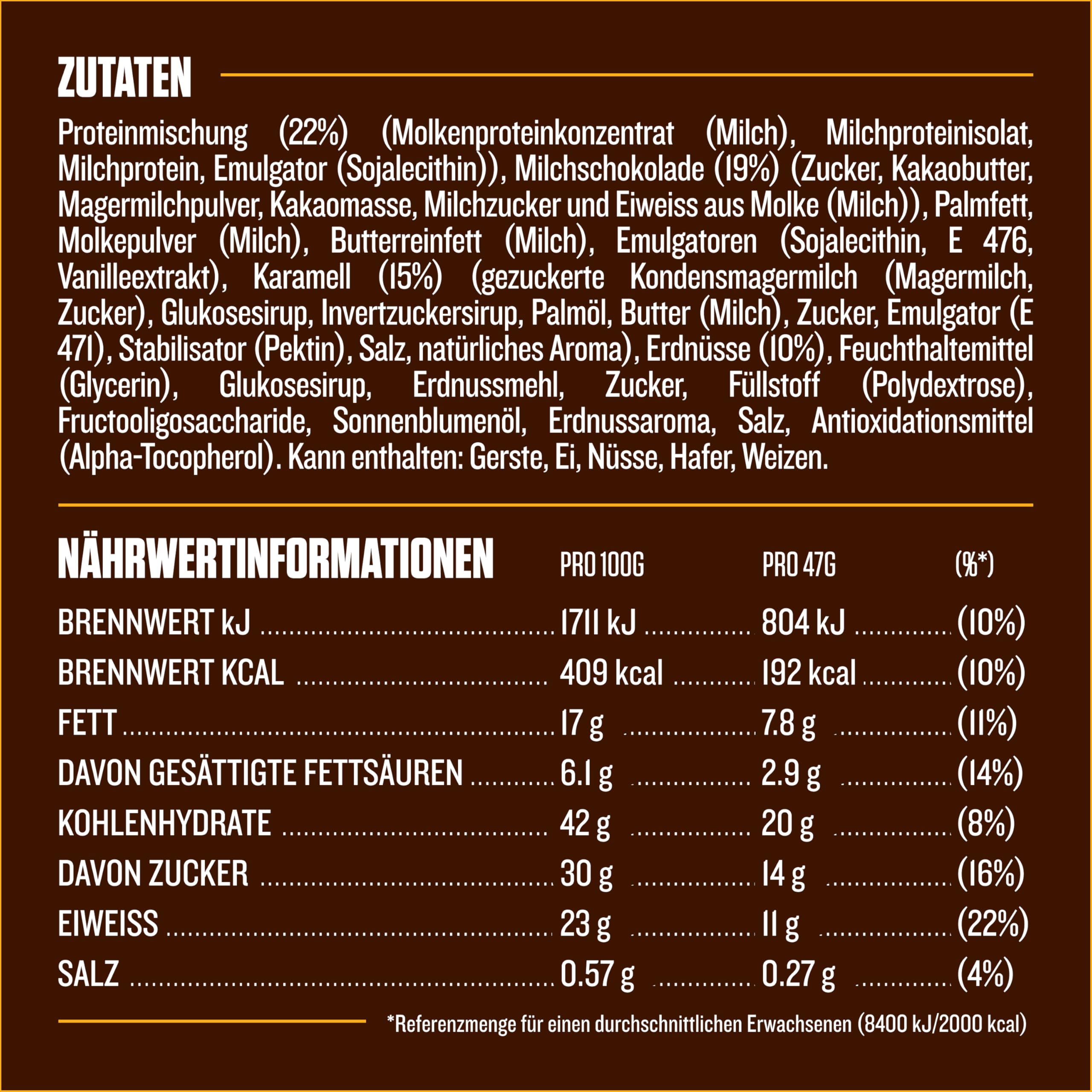 Snickers Protein Riegel 18x47g Erdnuss Karamell