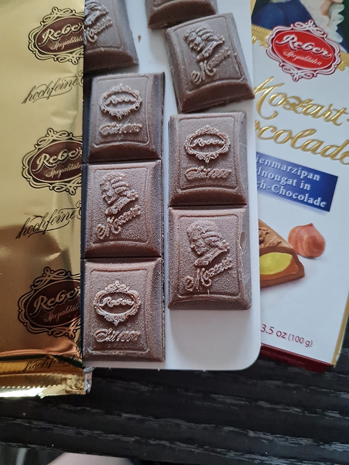 Reber Constanze Mozart-Chocolade Tafel 5x100g Marzipan