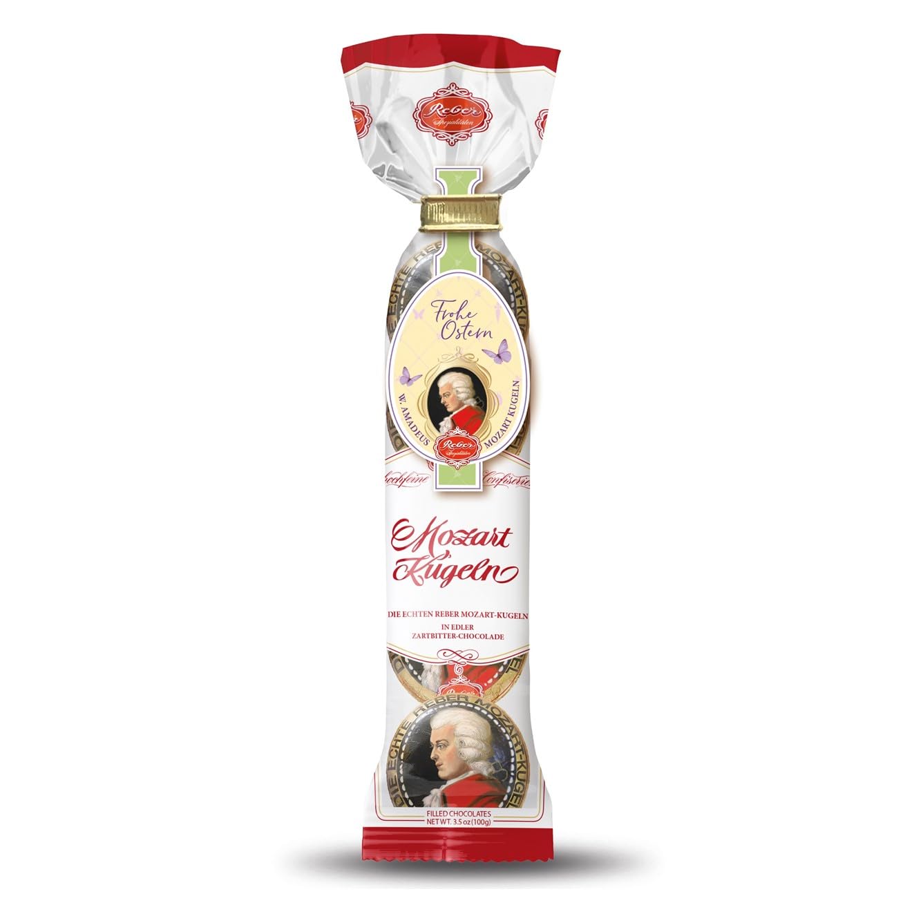 Reber Mozart-Kugeln Confiserie 8 Stück 160g Zartbitter Marzipan