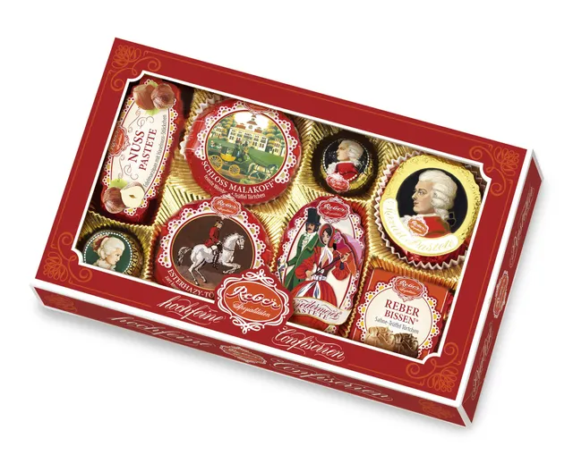 Reber Spezialitäten-Kassette 301 Pralinen 8er 285g Mozart-Kugel