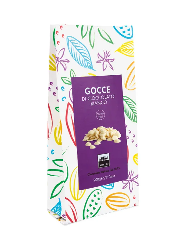 Maglio Trinkschokolade Weiße Schokodrops 200g Bourbon