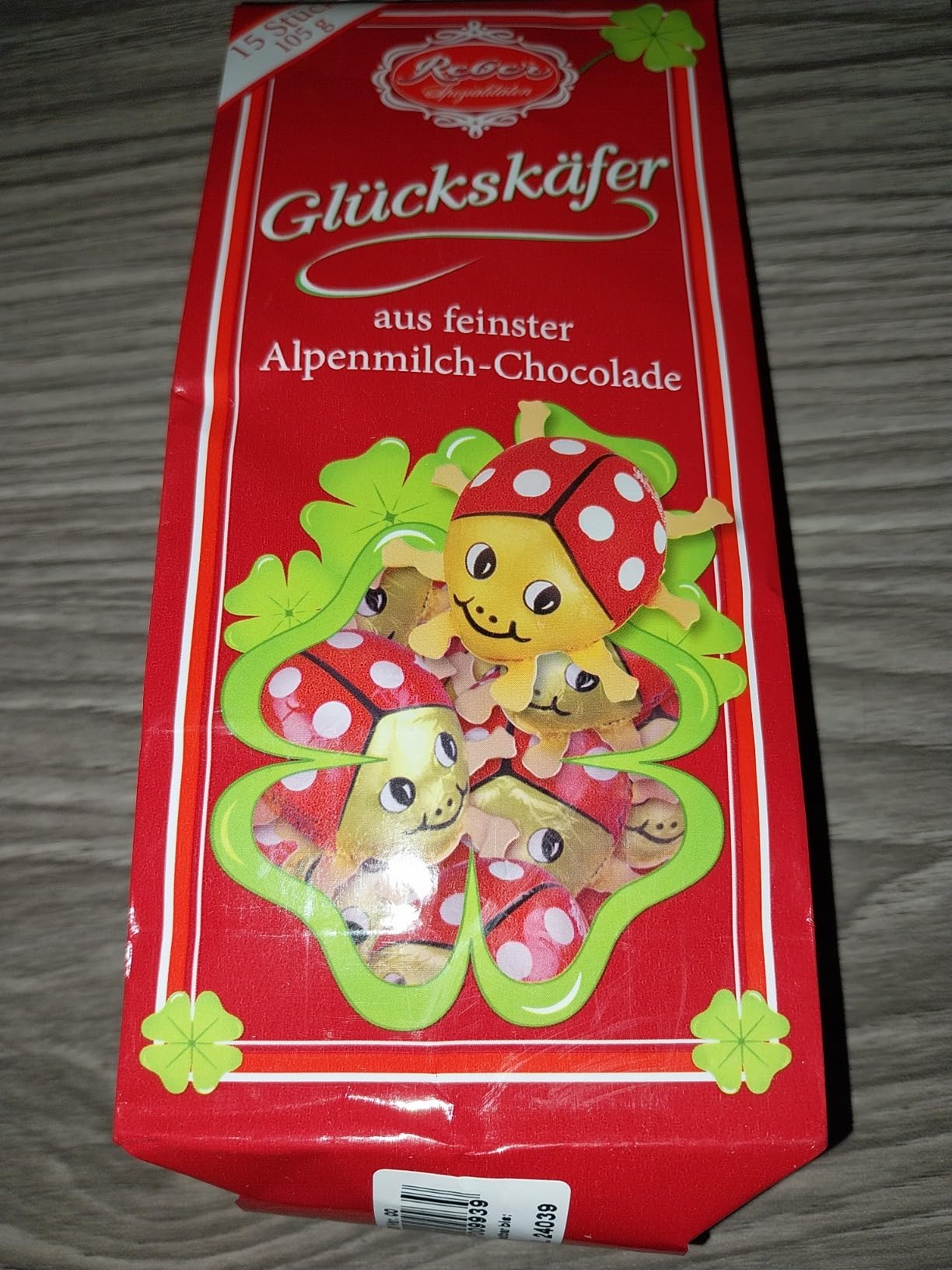 Reber Glückskäfer Schoko-Figuren 15 Stück 105g