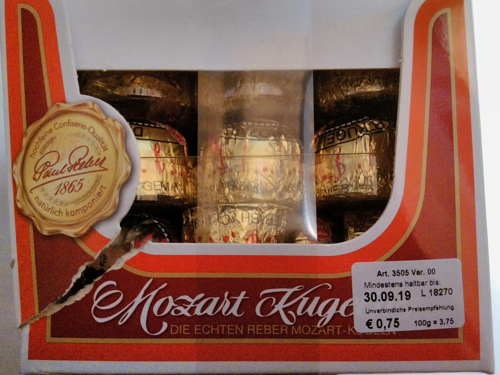 Reber Mozart-Kugeln Pralinen 100 Stück Zartbitter Marzipan