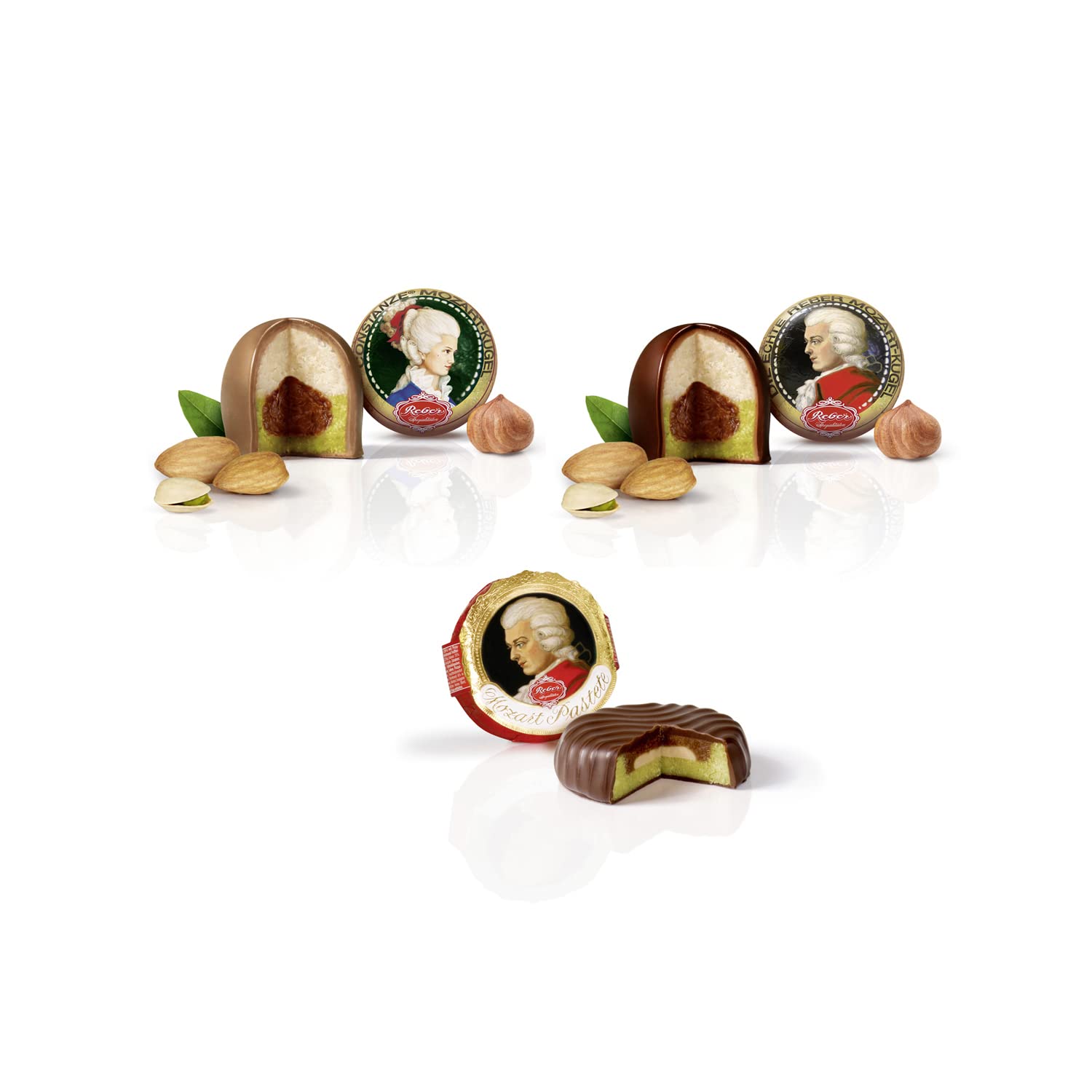 Reber Spezialitäten-Kassette 301 Pralinen 8er 285g Mozart-Kugel