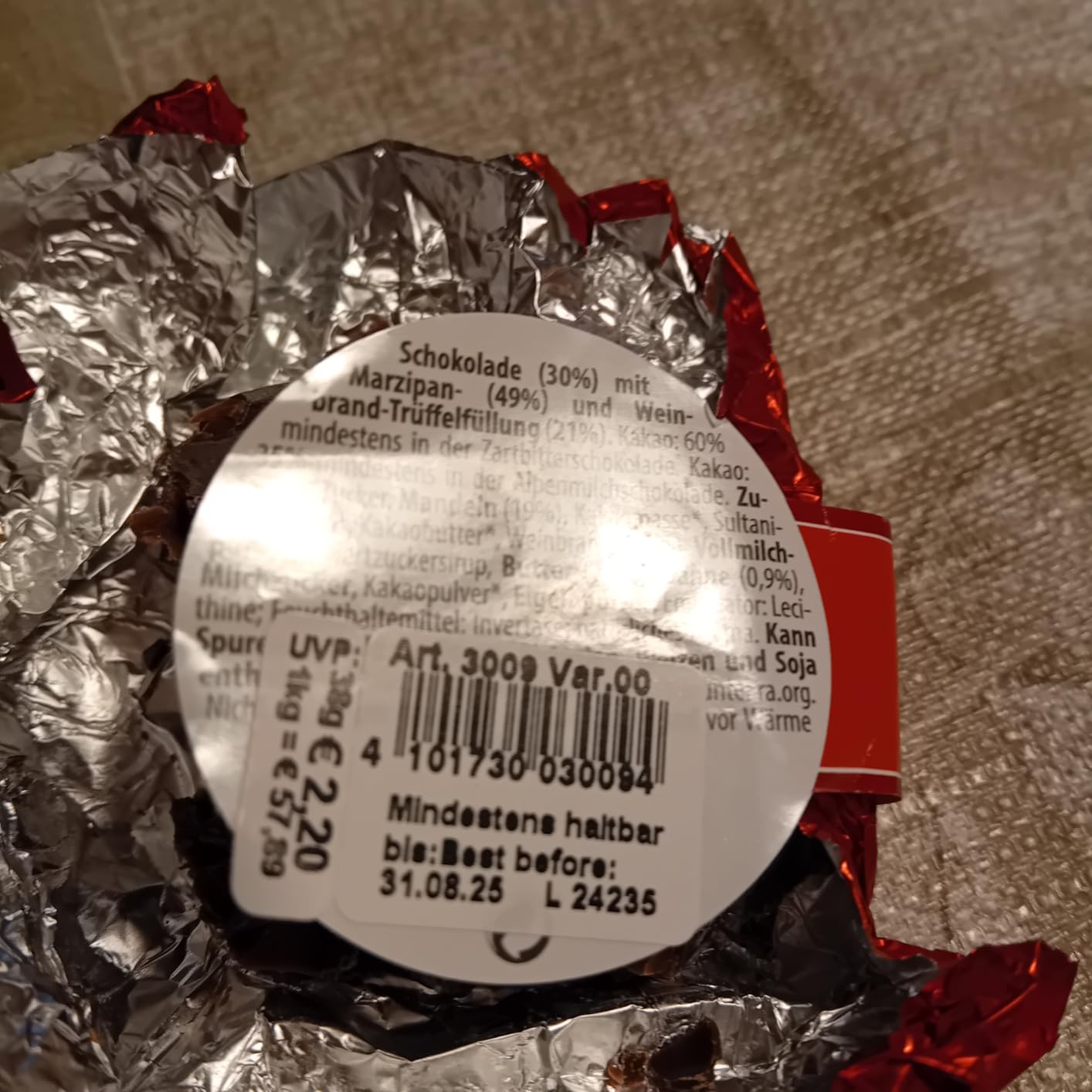 Reber Schloss Malakoff Pastete 9 Stück 342g Zartbitter