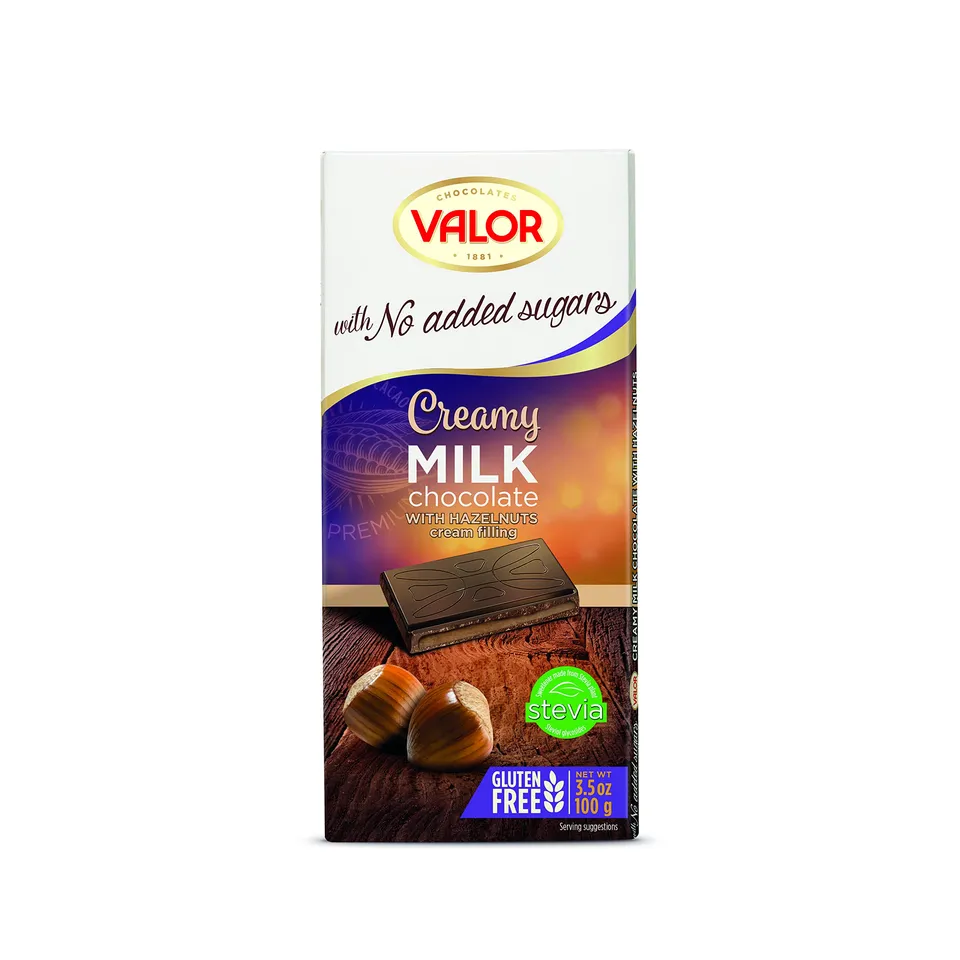 Valor 0% Milchschokolade Haselnusscreme zuckerfrei 100 g