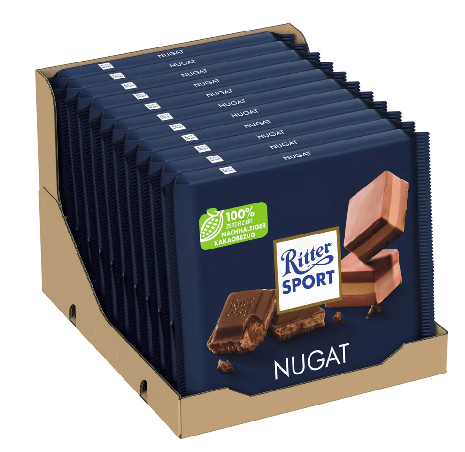 Ritter Sport Großtafel Nugat Schokolade 11x250g Vollmilch