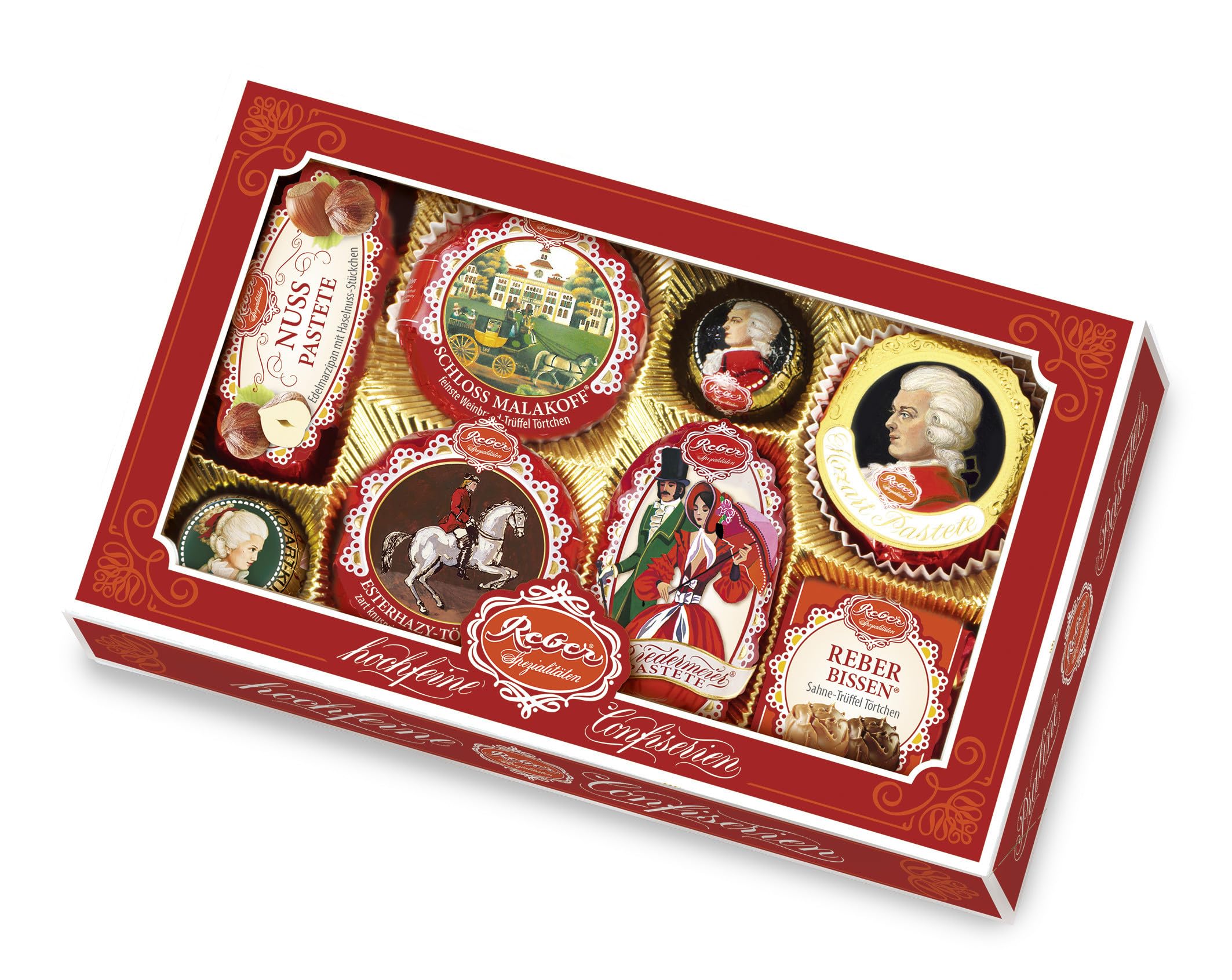 Reber Spezialitäten-Kassette 301 Pralinen 8er 285g Mozart-Kugel