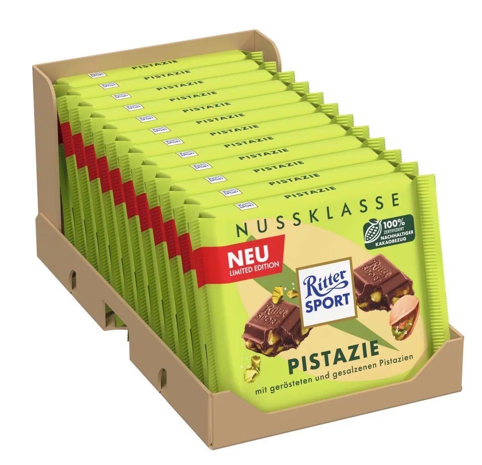 Ritter Sport Nuss-Klasse Pistazie Schokolade 12x100g