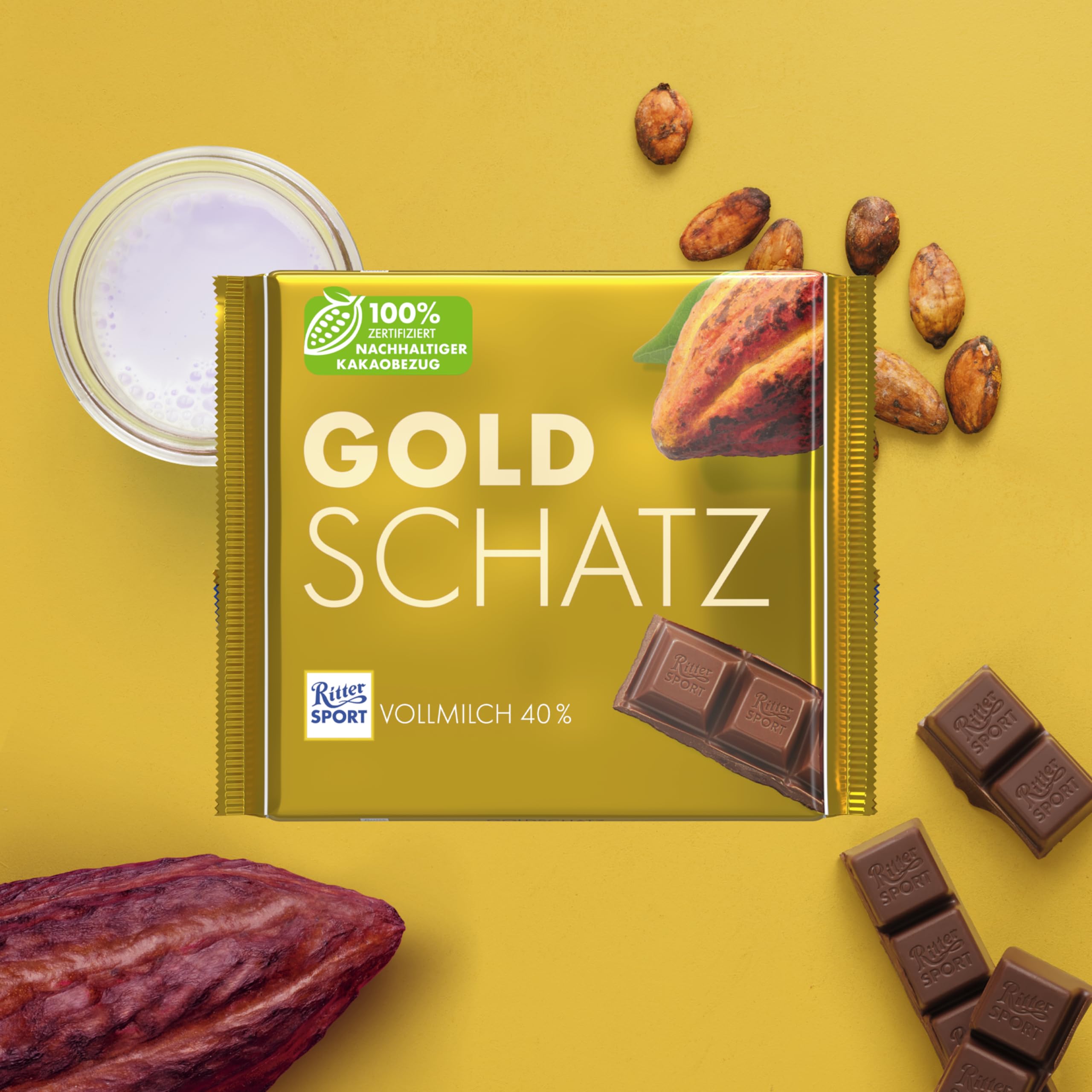 Ritter Sport Großtafel Goldschatz Vollmilch 11x250g Karamell