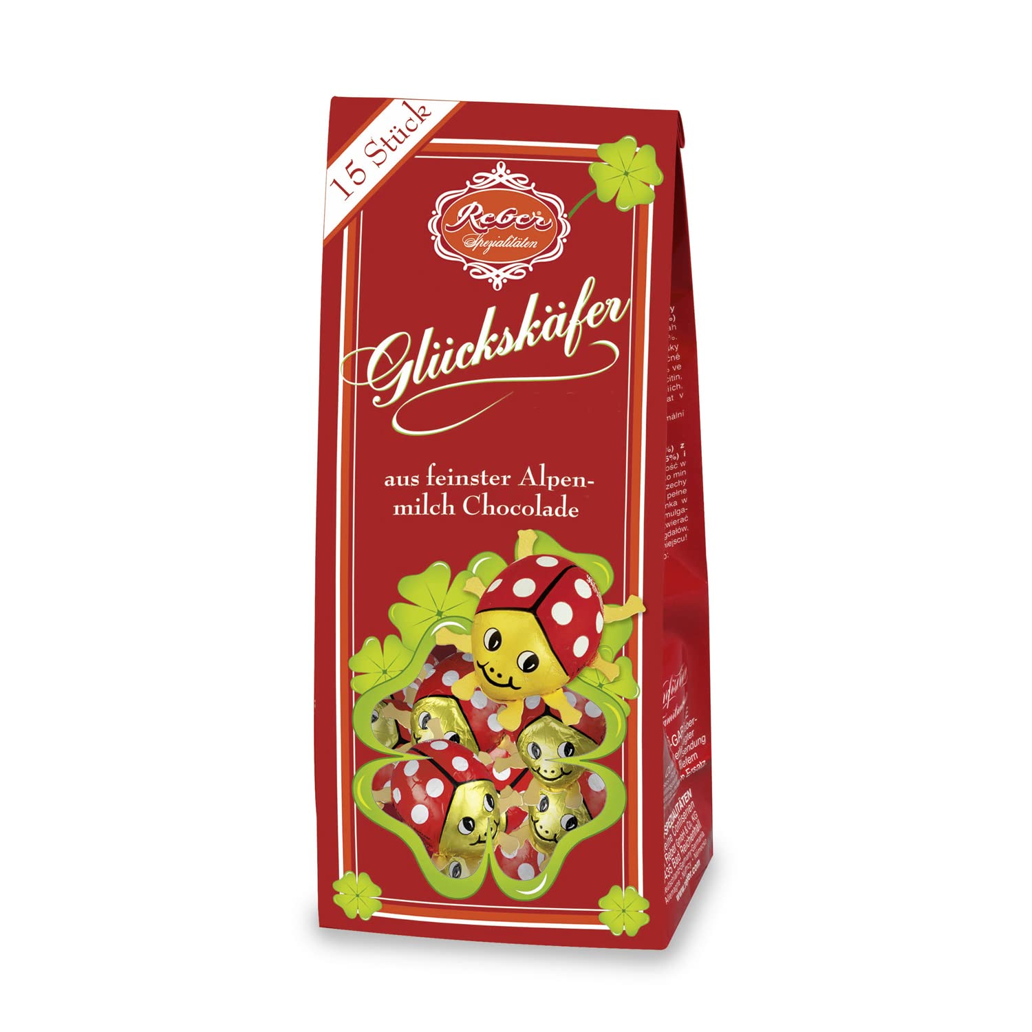 Reber Glückskäfer Schoko-Figuren 15 Stück 105g
