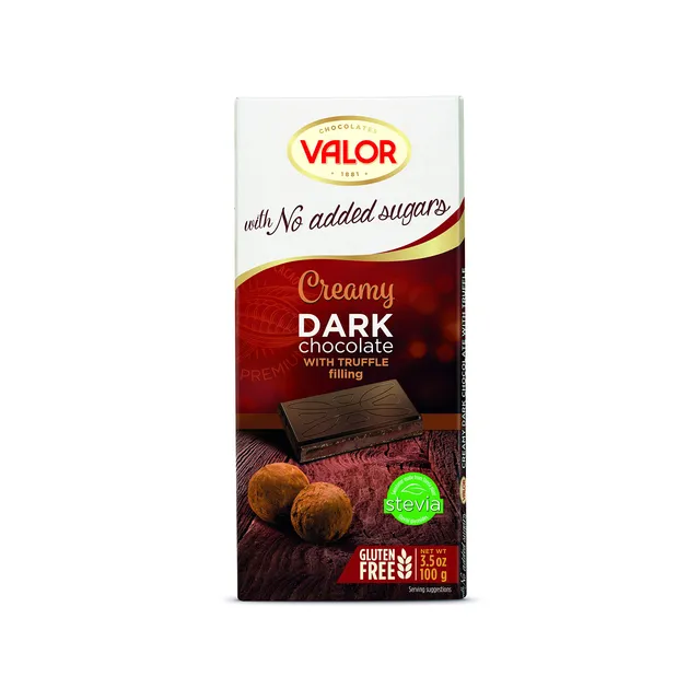 Valor 0% Trüffelcreme Schokolade 100g ohne Zucker 52%