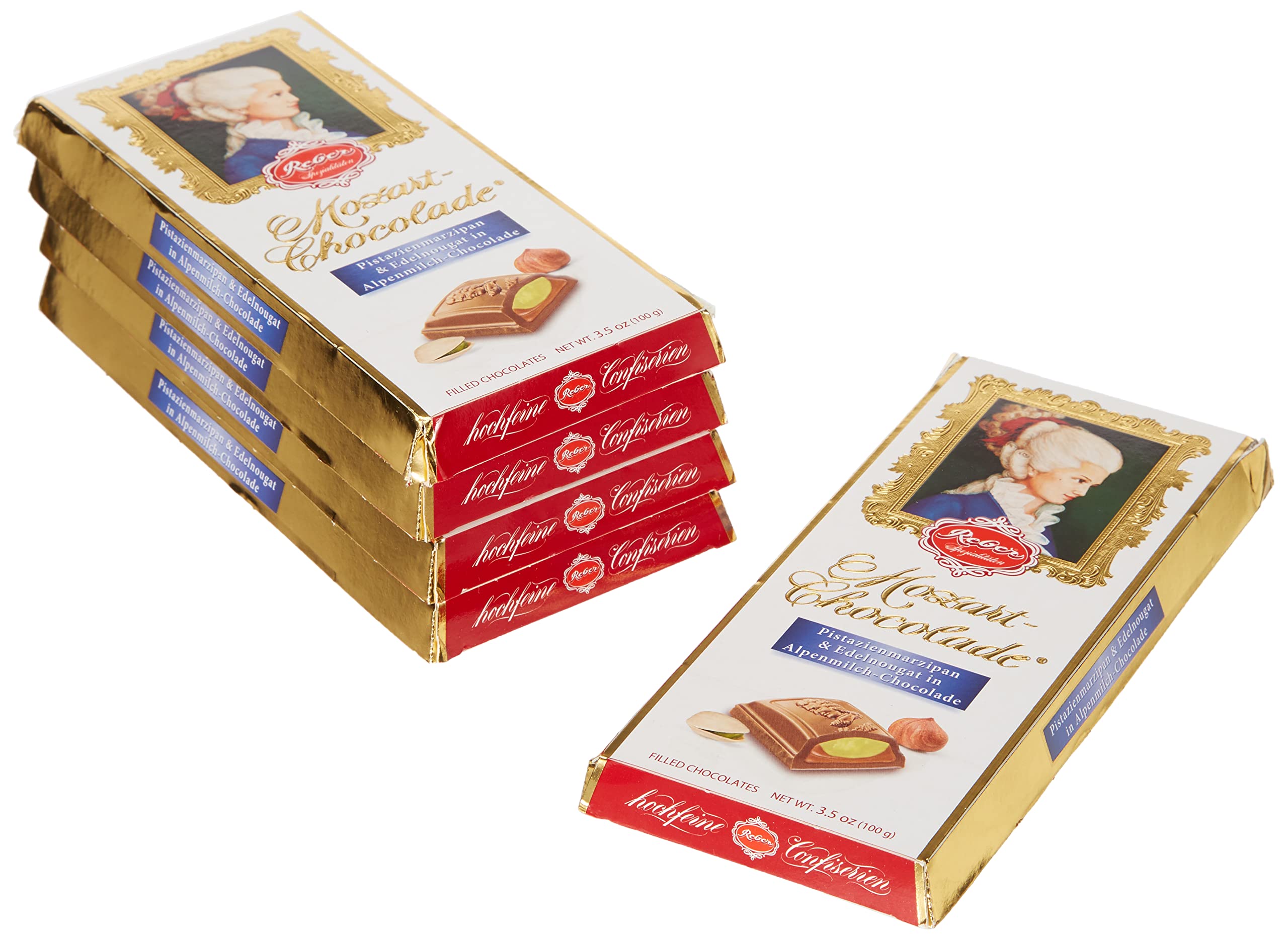 Reber Constanze Mozart-Chocolade Tafel 5x100g Marzipan