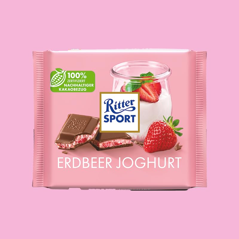 Ritter Sport Bunte Vielfalt Erdbeer Joghurt Tafel 12x100g Vollmilch