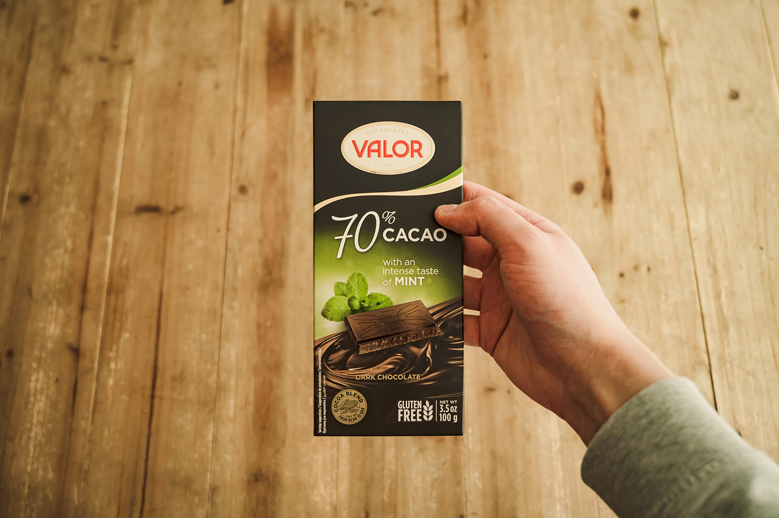 Valor Tradicionales Dunkle Schokolade 70% Minze 100g vegan