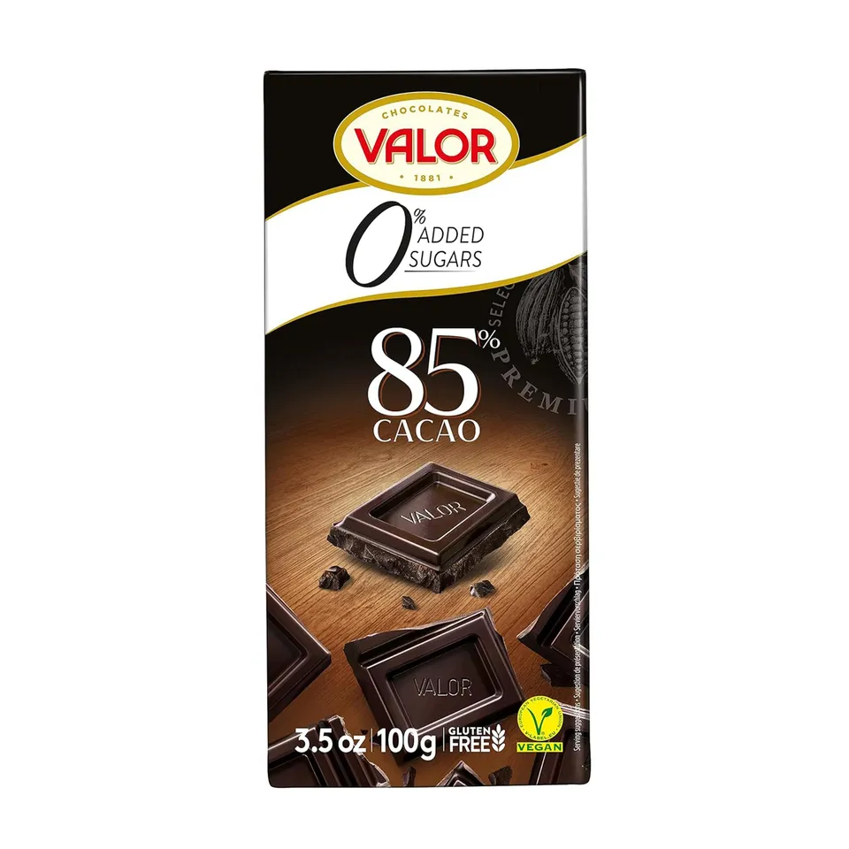 Valor 0% Dunkle Schokolade 85% Kakao zuckerfrei 100 g