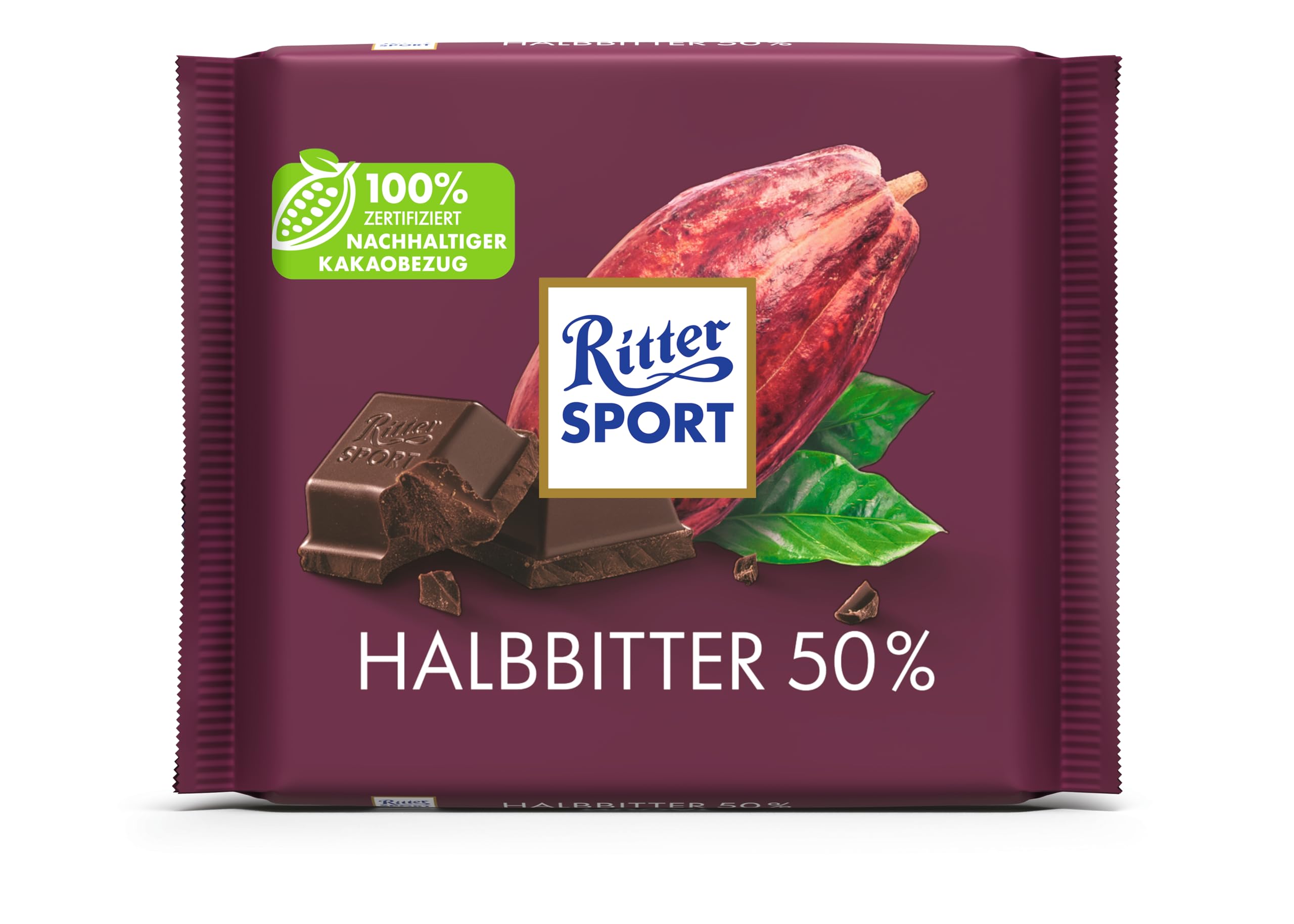Ritter Sport Kakao-Klasse Halbbitter Schokolade 12x100g 50%
