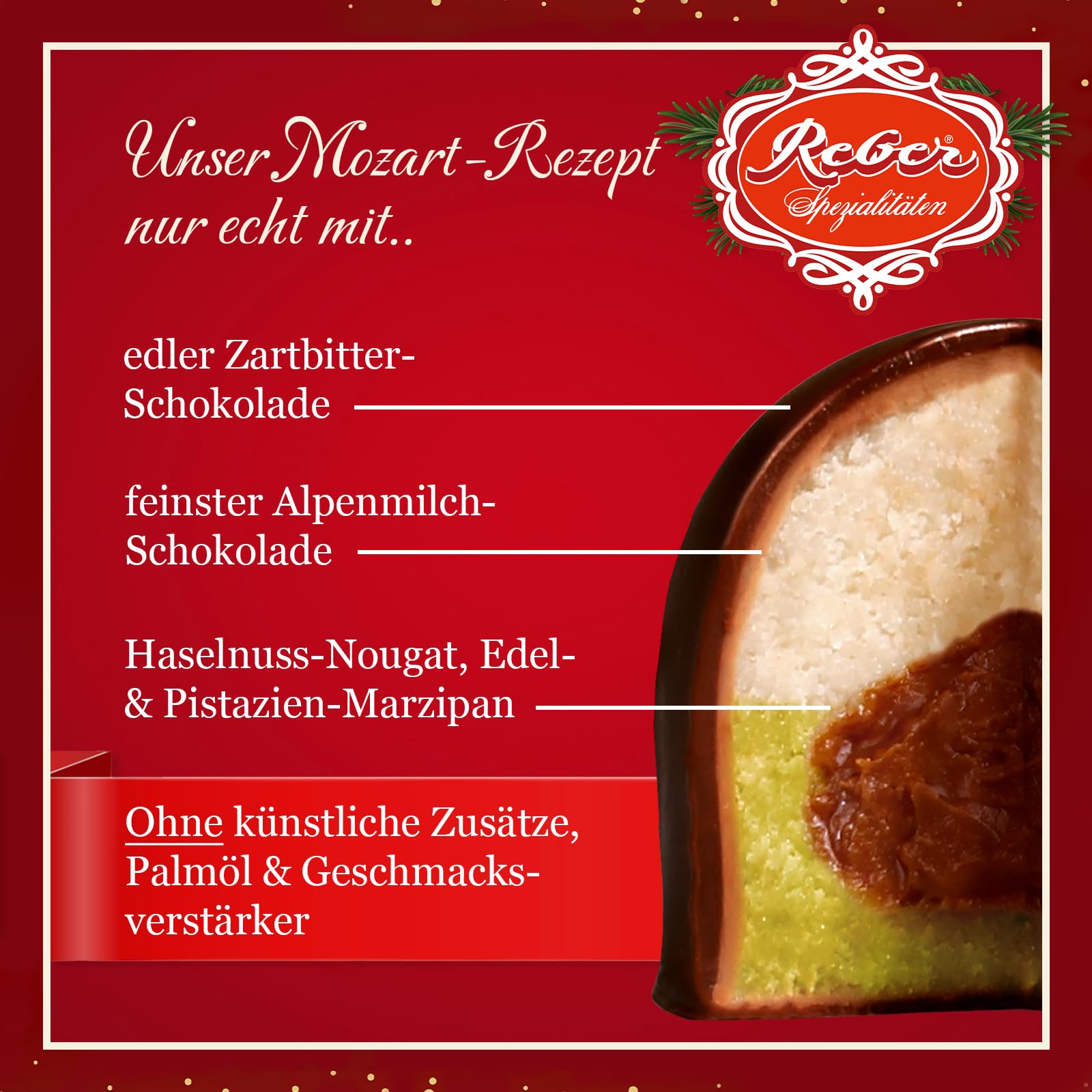 Reber Geschenkbox klein Marzipan Mozart-Mix 20 Stück