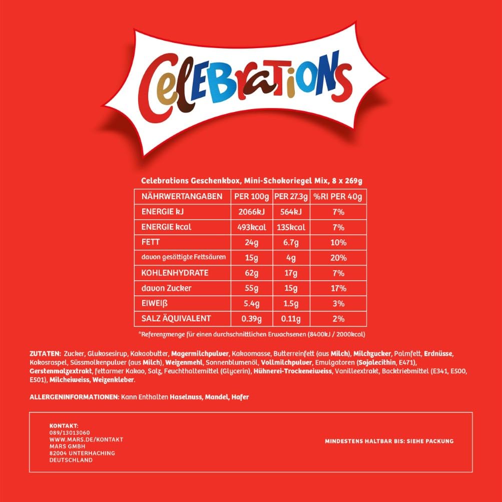 Celebrations Chocolate Gift Box Pralinenmischung 8x269g
