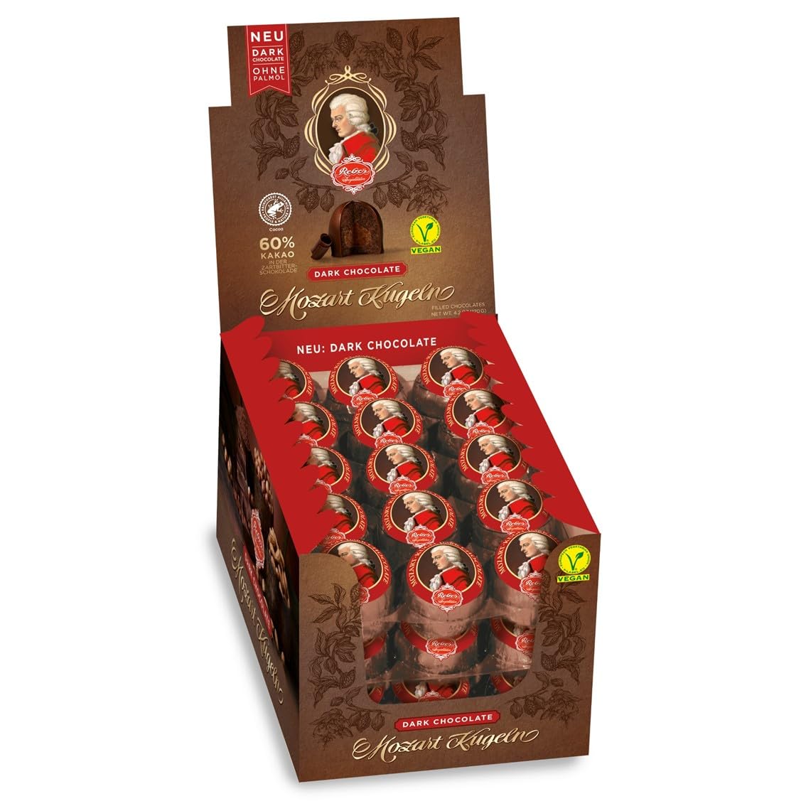 Reber Mozart-Kugeln Dark Chocolate 8er 160g Zartbitter