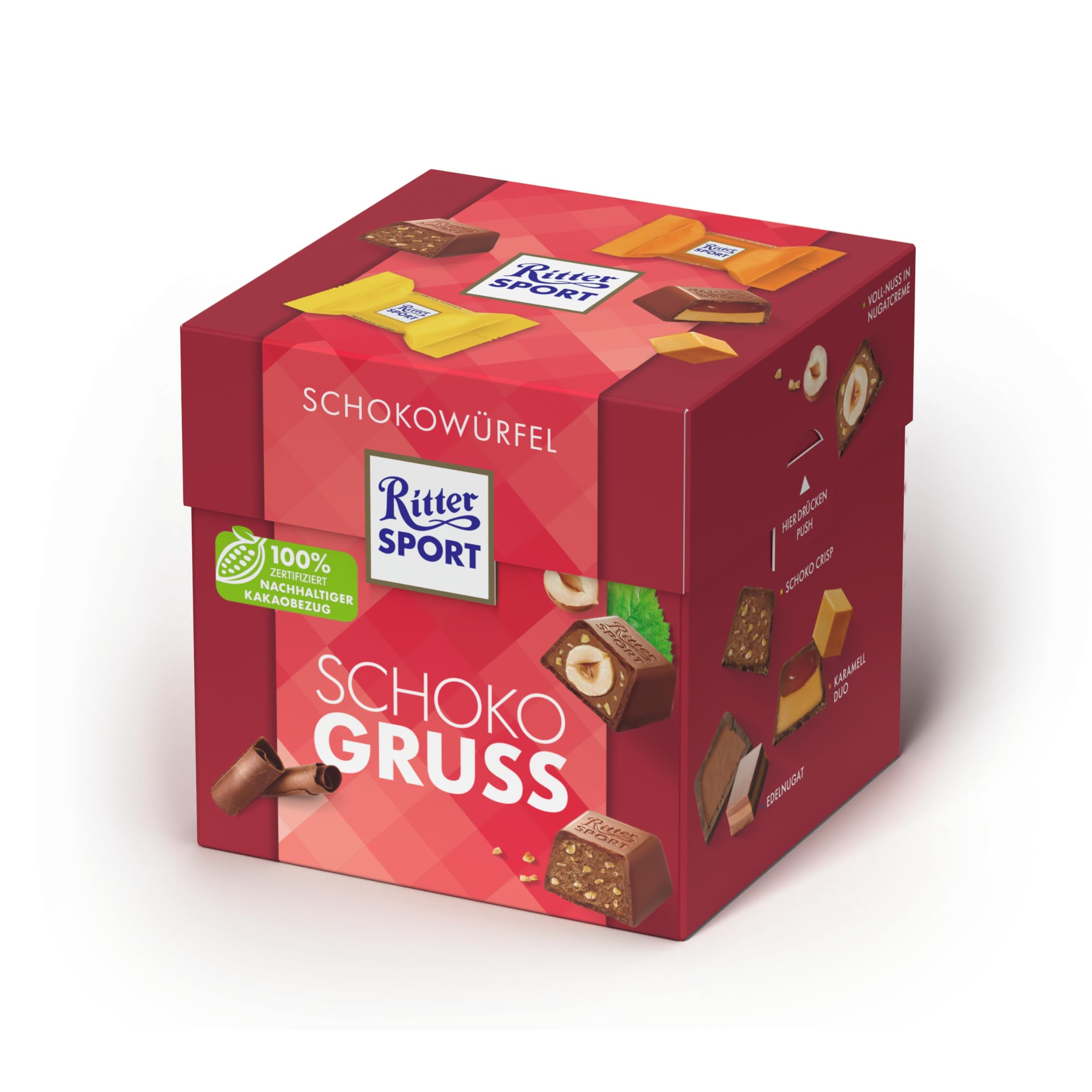 Ritter Sport Schokowürfel Schokogruss Geschenkbox 8 x 176g Mix