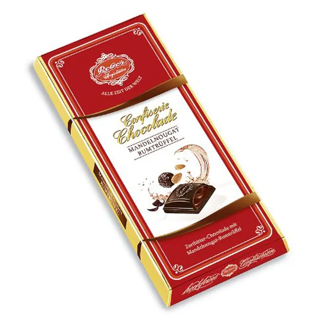 Reber Confiserie Mandelnougat-Rumtrüffel Zartbitter 5 x 100 g