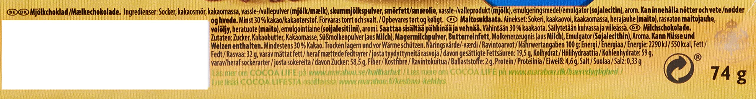 Marabou Rullar Milchschokolade-Rolle Vollmilch 28x74g Karamellnote