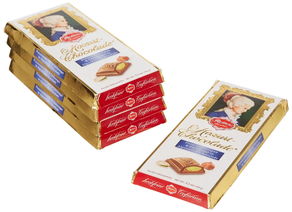 Reber Constanze Mozart-Chocolade Tafel 5x100g Marzipan