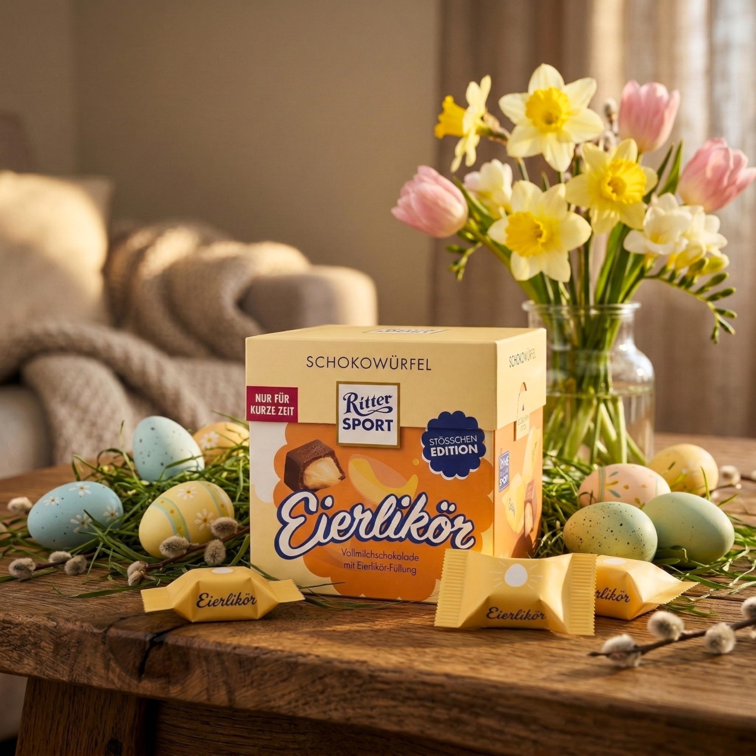 Ritter Sport Winter Eierlikör Schokowürfel 176g Box