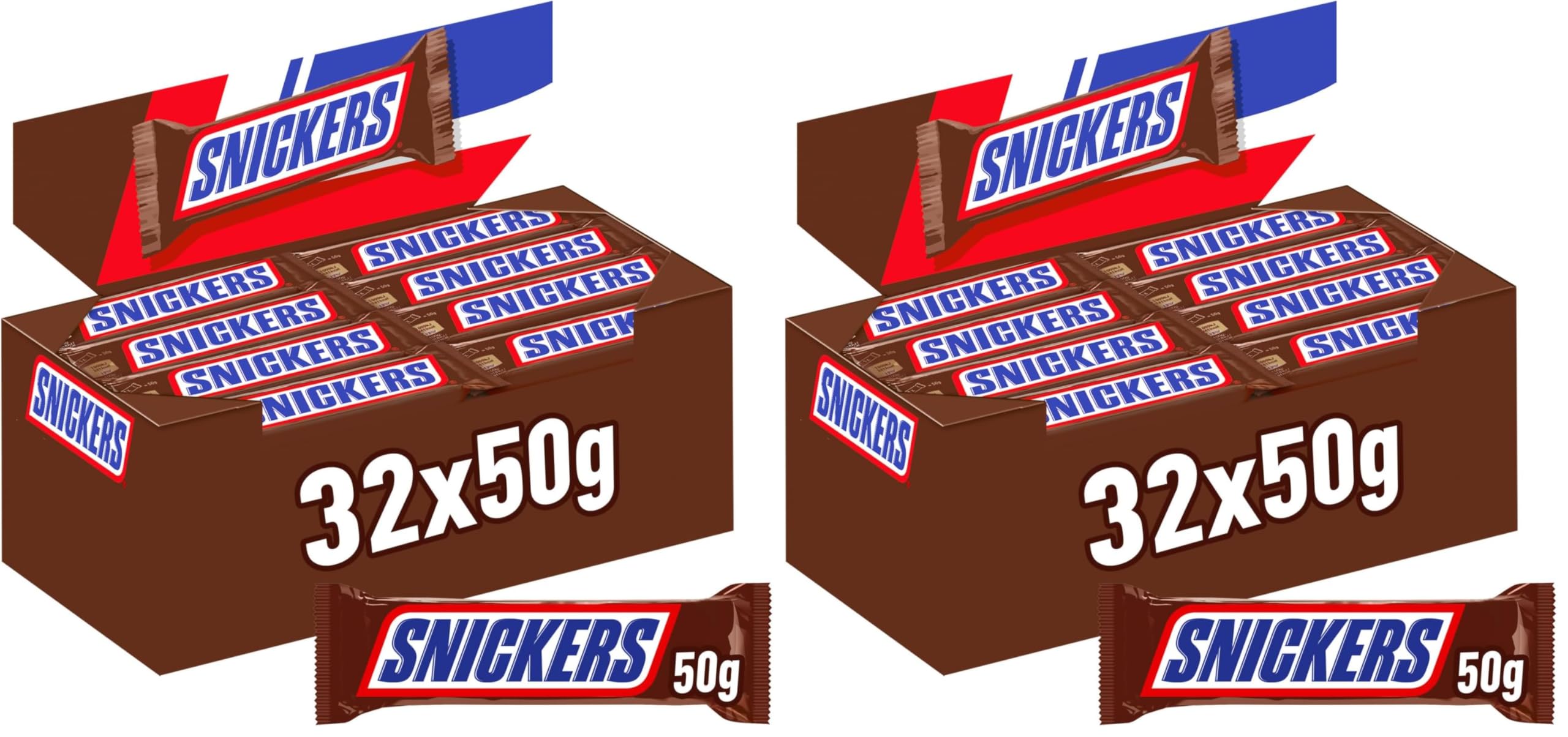 Snickers Original Schokoriegel Karamell 32x50g Vorratspack