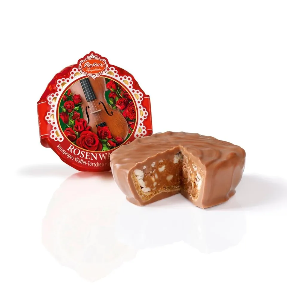 Reber Pasteten Rosenwalzer-Törtchen 48g Nougat Waffel