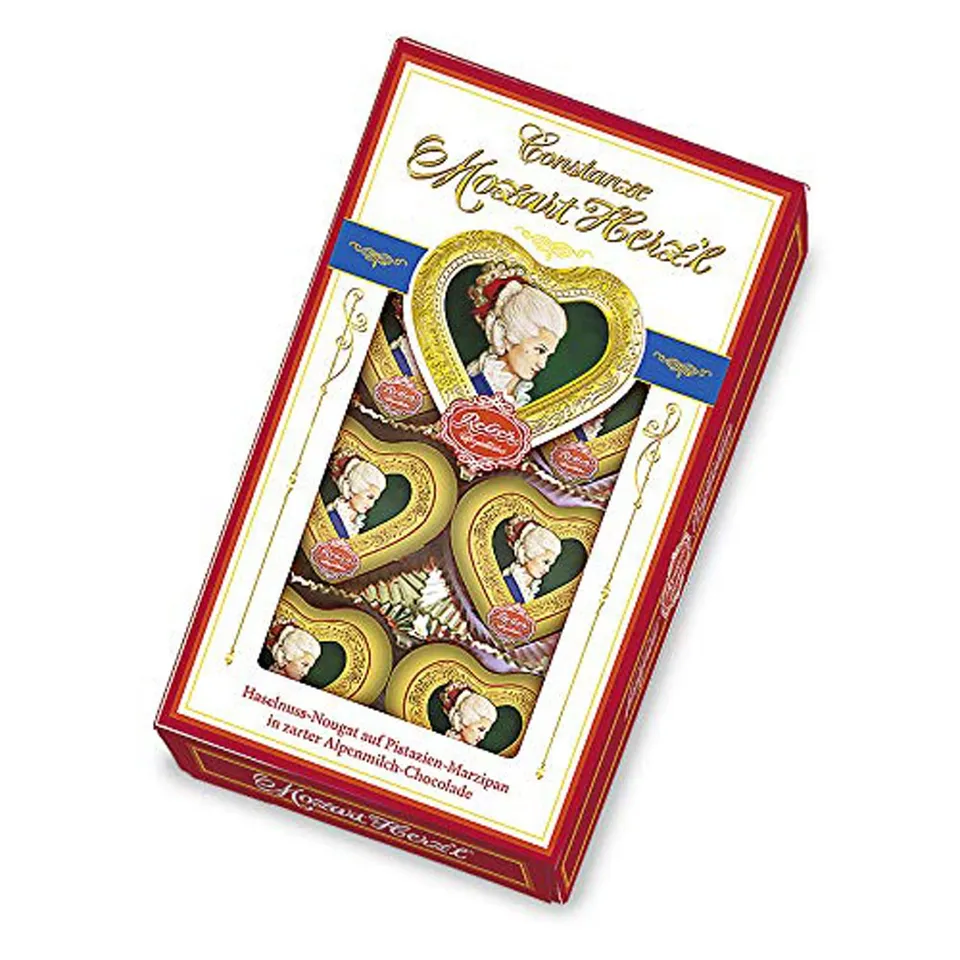 Reber Constanze Mozart Herz’l Pralinen Alpenmilch 3x8er Pistazie