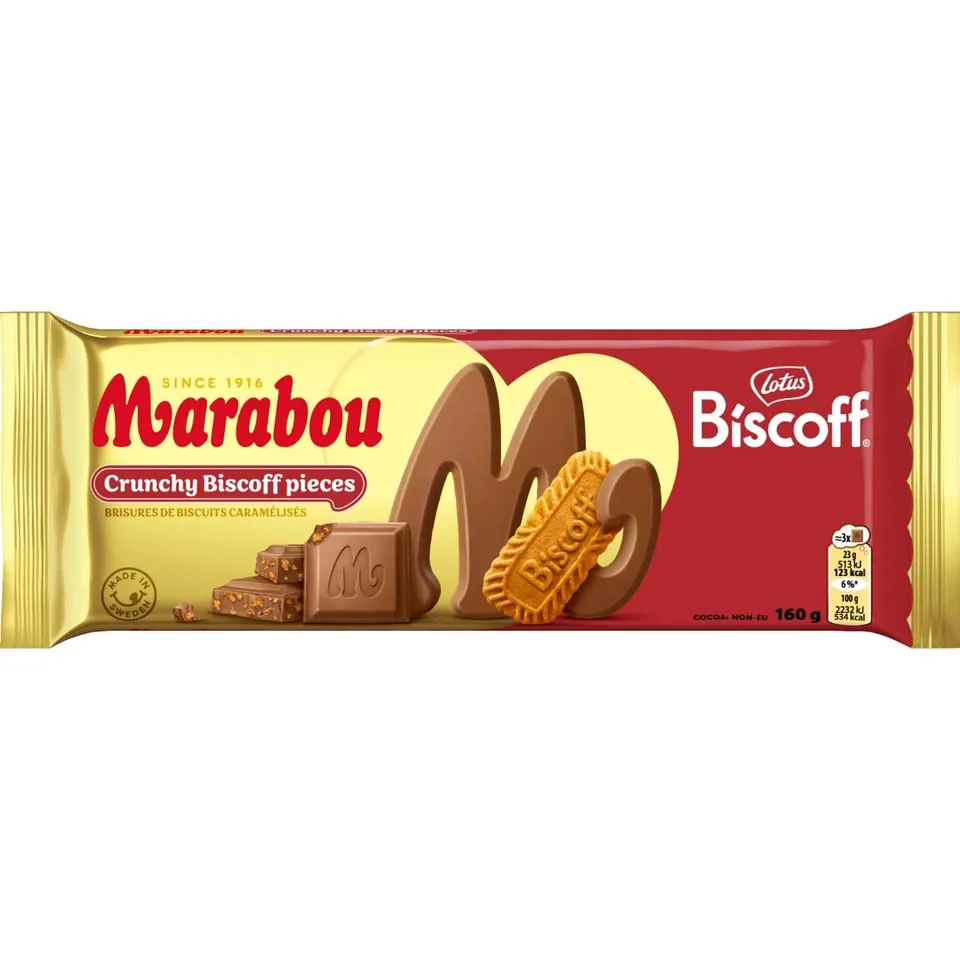 Marabou Chokladkakor Biscoff Milchschokolade 15x160 g Vorrat