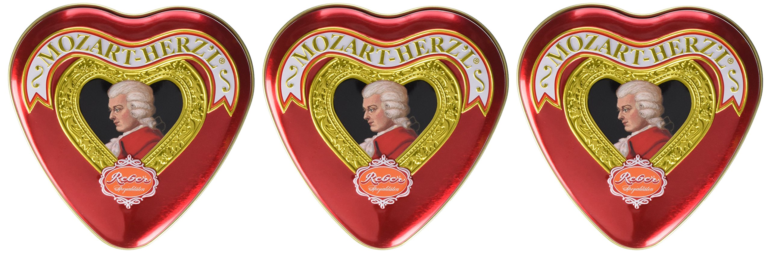 Reber Mozart Herz'l Pralinen Zartbitter 3x60g Dose