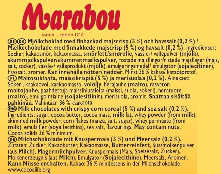 Marabou Chokladaskar Noblesse Sea Salt 12x150g Knusper