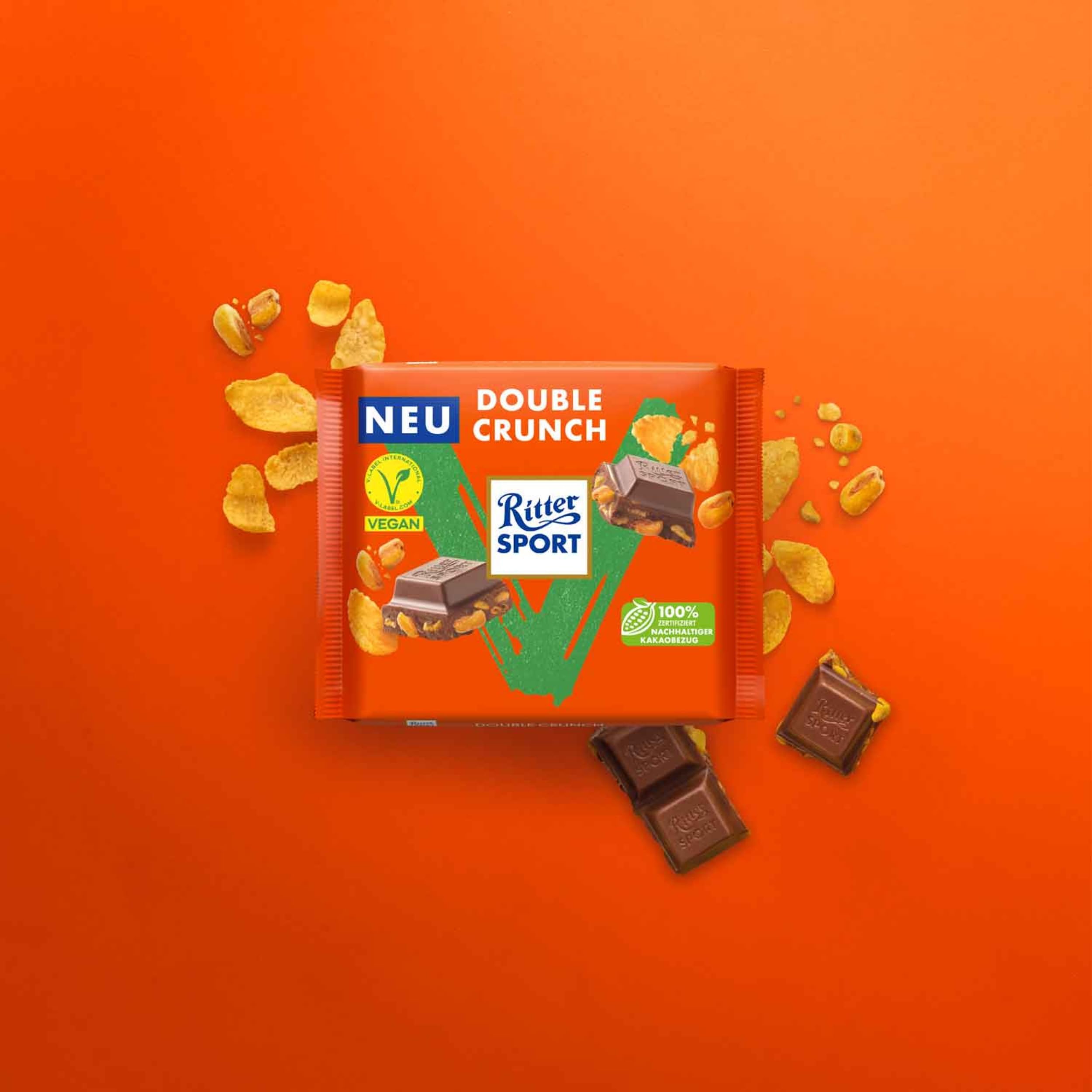 Ritter Sport Vegan Double Crunch Schokolade Mais 10x100g