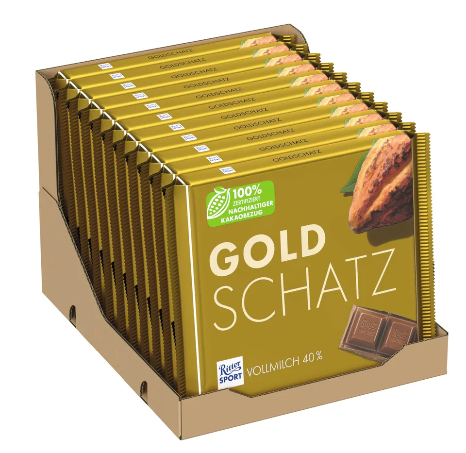 Ritter Sport Großtafel Goldschatz Vollmilch 11x250g Karamell