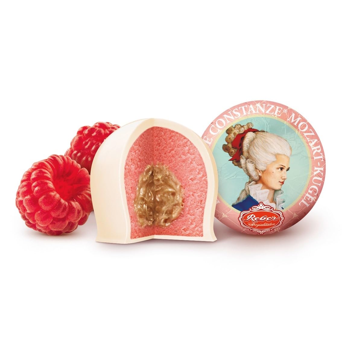Reber Constanze Mozart-Kugeln Himbeere weiß 45er 900 g