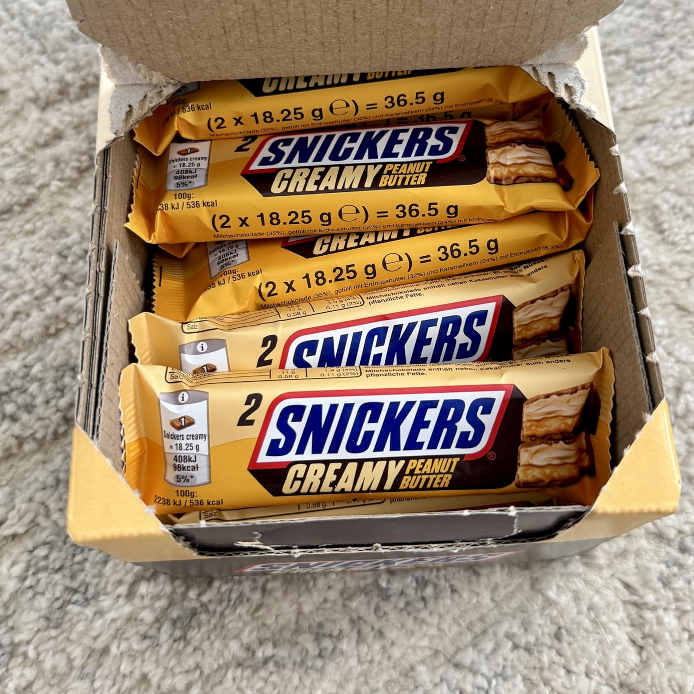 Snickers Creamy Peanutbutter Doppelriegel 24x36,5 g
