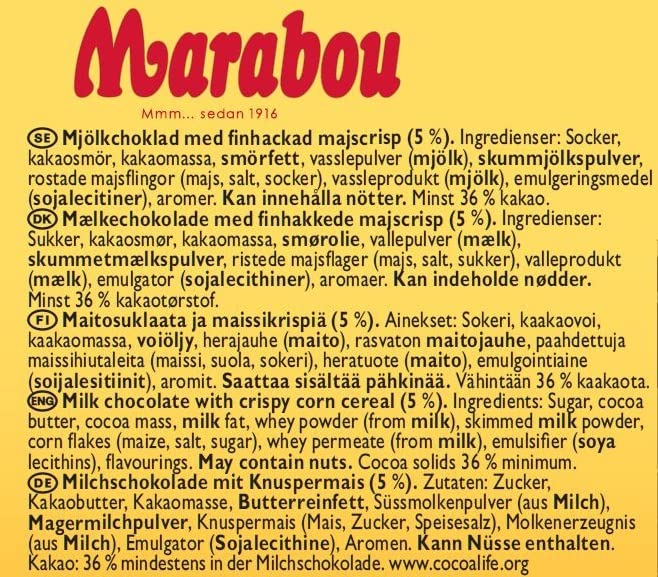 Marabou Noblesse Original Vollmilchschokolade 12x150g Knusper