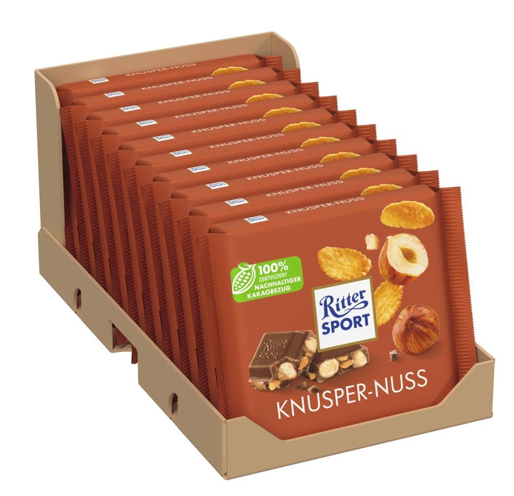 Ritter Sport Nuss-Klasse Knusper-Nuss Tafel Vollmilch 10x100g