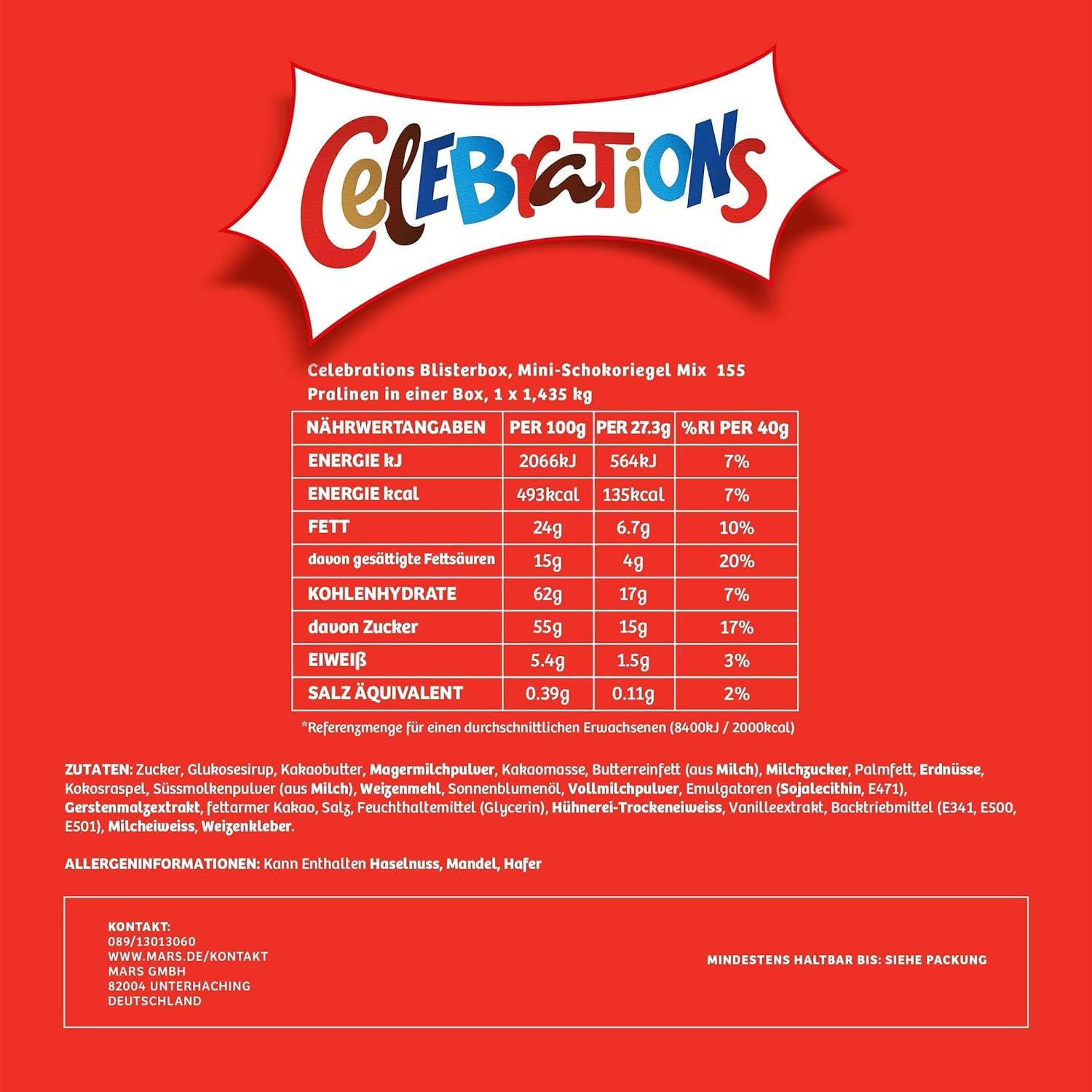 Celebrations Chocolate Gift Box Pralinenmischung 1,435kg