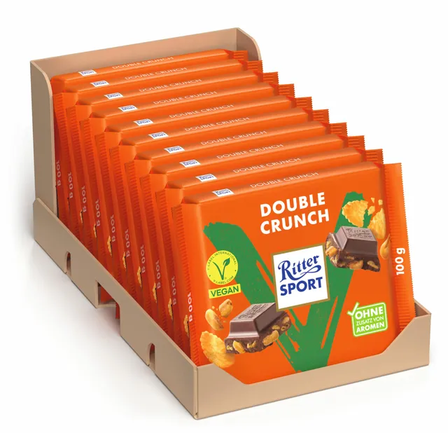 Ritter Sport Vegan Double Crunch Schokolade Mais 10x100g