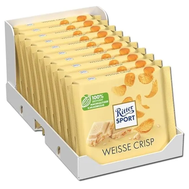 Ritter Sport Weisse Crisp Weiße Schokolade 10 x 100 g
