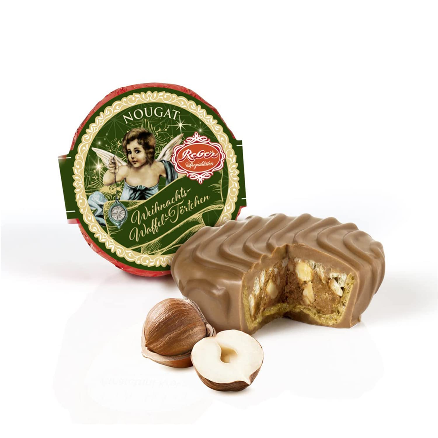 Reber Weihnachts-Waffel-Törtchen Nougat 30g Alpenmilch