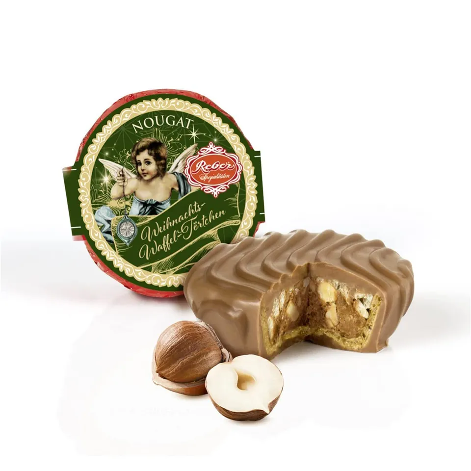 Reber Weihnachts-Waffel-Törtchen Nougat 30g Alpenmilch