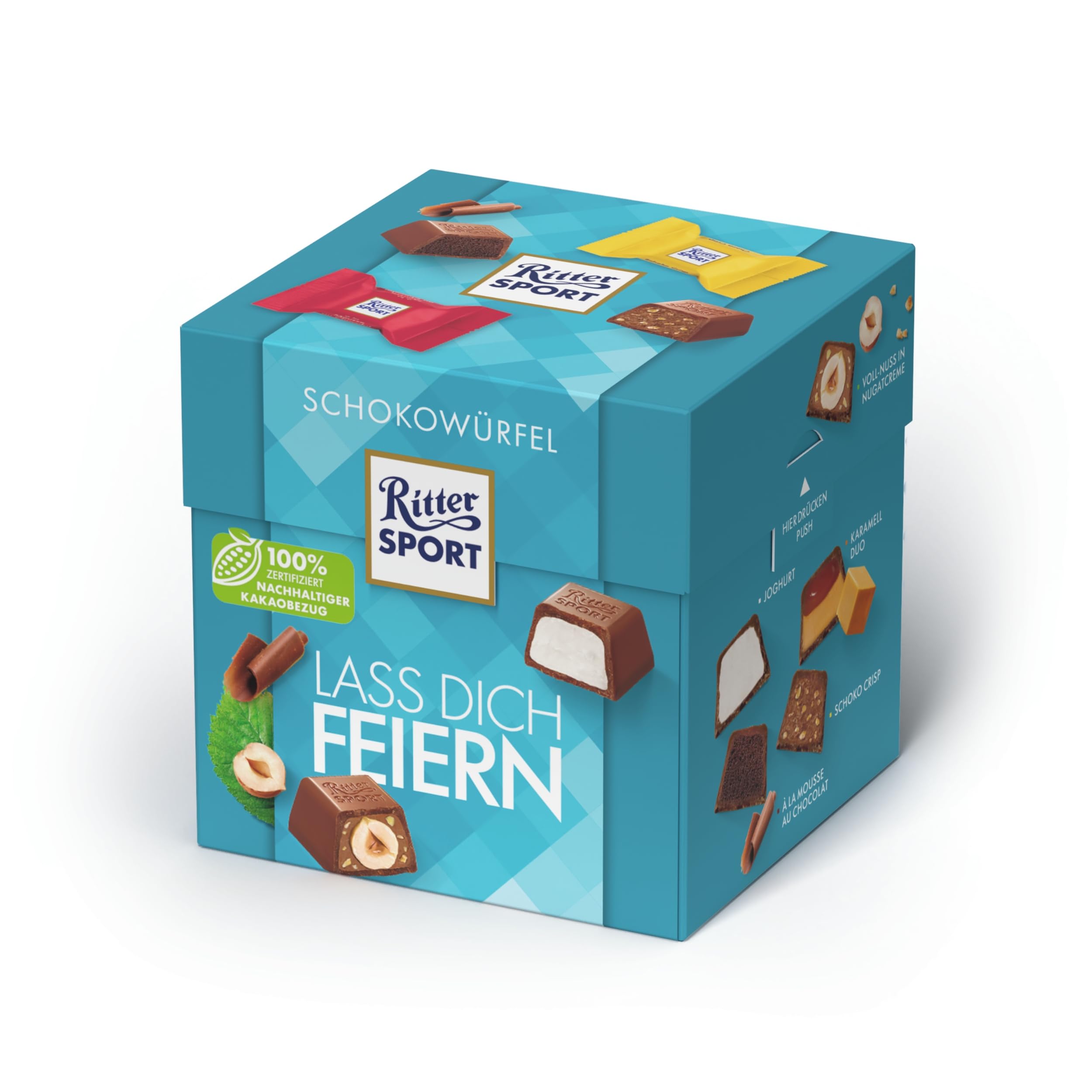 Ritter Sport Bunte Vielfalt Lass dich feiern Schokowürfel 8x176g Mix